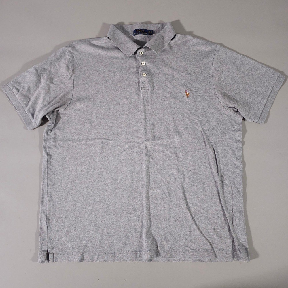 Polo Ralph Lauren Polo Shirt Mens XLT Gray Short Sleeve Pony Logo Tall